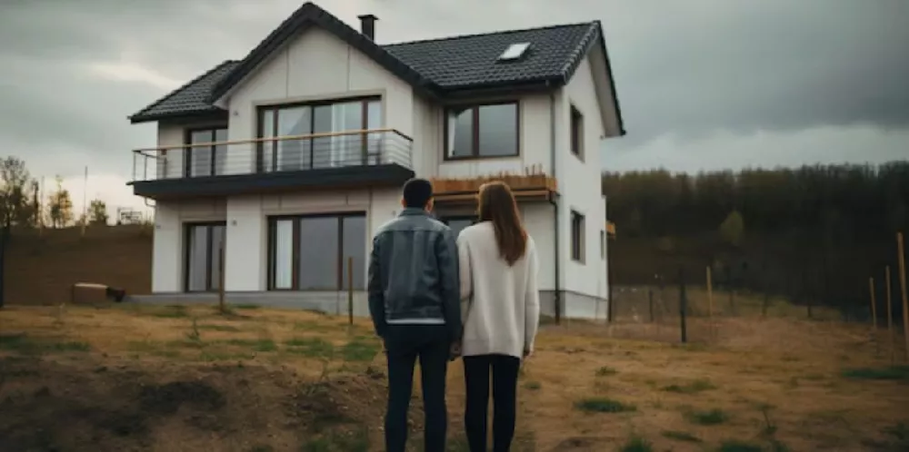 couple qui regarde leur toiture realiser 